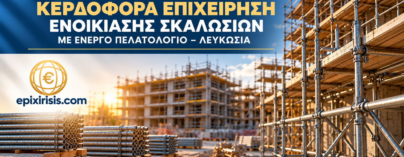Επιχείρηση ενοικίασης σκαλωσιών προς πώληση στη Λευκωσία με ενεργό πελατολόγιο και εξοπλισμό σε εργοτάξια