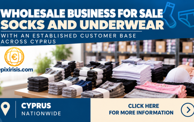 Wholesale Socks and Underwear Business – An established wholesale trading business with an existing customer portfolio and a nationwide sales network in Cyprus is available for sale. An organised wholesale business specialising in socks, underwear, undershirts and related products is offered for acquisition, with long-standing commercial relationships and an established customer network across all districts of Cyprus. The business supplies more than 50 retail outlets, including supermarkets, large retail stores and smaller shops. According to information provided by the owner, annual turnover amounts to approximately €300,000, generated through the existing customer portfolio, without systematic efforts to develop new business partnerships in recent years. The company operates under its own brand and offers products manufactured by overseas factories according to its own specifications. It also maintains business relationships with European companies, primarily based in Greece. Wholesale Socks and Underwear Business – Key Features Established customer portfolio with recurring orders Nationwide sales network supplying supermarkets and retail stores throughout Cyprus Product range consisting of essential everyday clothing items Existing relationships with suppliers and manufacturing partners Available inventory with a declared purchase cost of approximately €100,000, with the terms of its transfer to be determined as part of the agreement Potential for expansion through additional retail outlets, a broader product range and the use of the buyer's existing distribution network Established Wholesale Distribution Network Across Cyprus The business has developed commercial relationships with more than 50 retail outlets across Cyprus, including supermarkets and stores of different sizes. Its existing customer portfolio provides an established foundation for continuing wholesale operations and maintaining commercial relationships with retail partners. According to the owner, the reported annual turnover of approximately €300,000 is based on the current customer network, without systematic development of new partnerships in recent years. This provides a potential opportunity for a buyer to assess further commercial development through additional retail customers and distribution channels. Own Brand and International Manufacturing Relationships The business has its own commercial brand and offers products manufactured by factories abroad according to its specifications. In addition, it maintains established relationships with European companies, primarily from Greece. These existing supplier and manufacturing relationships form part of the commercial structure of the business and may be relevant to a buyer interested in continuing its wholesale trading activities. Available Inventory with a Declared Purchase Cost of €100,000 The business has available stock with a declared purchase cost of approximately €100,000. The terms under which the inventory will be transferred will be determined as part of the final agreement between the parties. The stated inventory amount represents its declared purchase cost and should not be interpreted as the asking price of the business or as an independently verified current market valuation. Business Growth and Expansion Opportunities The Wholesale Socks and Underwear Business offers potential development opportunities through the expansion of its existing commercial activities. Possible areas for further development include: Establishing relationships with additional retail outlets across Cyprus Expanding the existing range of socks, underwear and related products Developing additional wholesale partnerships Using an acquiring company's existing sales and distribution network These represent potential development opportunities rather than guaranteed future sales or financial results. Transition Support from the Existing Owner The owner is willing to provide transitional support for a period of 3–5 months, subject to agreement. This support is intended to help the buyer become familiar with the existing customer portfolio, understand the operational activities of the business and facilitate a smooth handover. The specific arrangements and terms of the transition period will be agreed between the parties. Who Is This Business Opportunity Suitable For? This acquisition opportunity may be suitable for an individual professional wishing to take an active role in an established wholesale trading business. It may also be relevant to an existing wholesale or distribution company seeking to expand its product range and add new retail customers to its network. The combination of an established customer portfolio, an existing brand, manufacturing relationships and available inventory provides a commercial foundation for evaluating the acquisition. Reason for Sale The owner has decided to focus on another business activity. Further Information and Expression of Interest Additional information and financial details are available to serious prospective buyers, subject to confidentiality. Interested in acquiring this wholesale socks and underwear business in Cyprus? Please express your interest through the contact form provided in this listing.